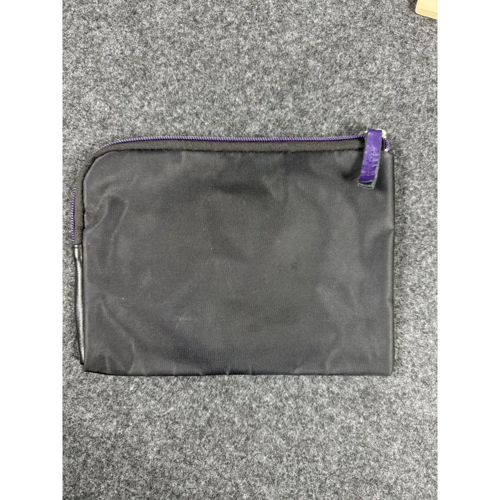 Tumi Pouch Mens Womens Small Black Purple Delta Air Lines Amenity Bag Travel